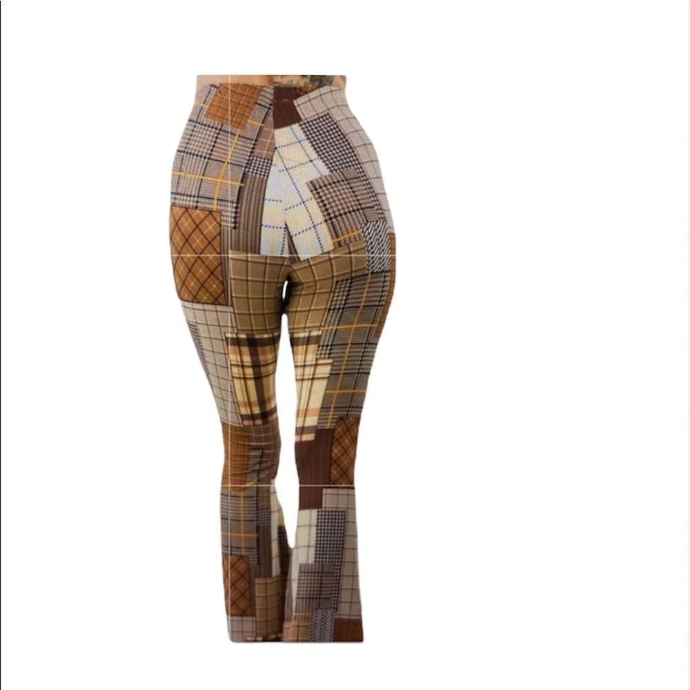 Brown Patchwork Pants - Picture 2 of 4